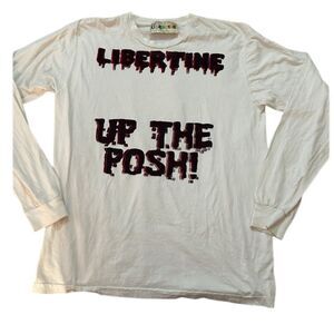 Very Rare Libertine “ up the posh “White Long Sleeve Shirt size large